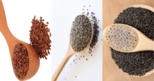 comparing chia flax basil seeds
